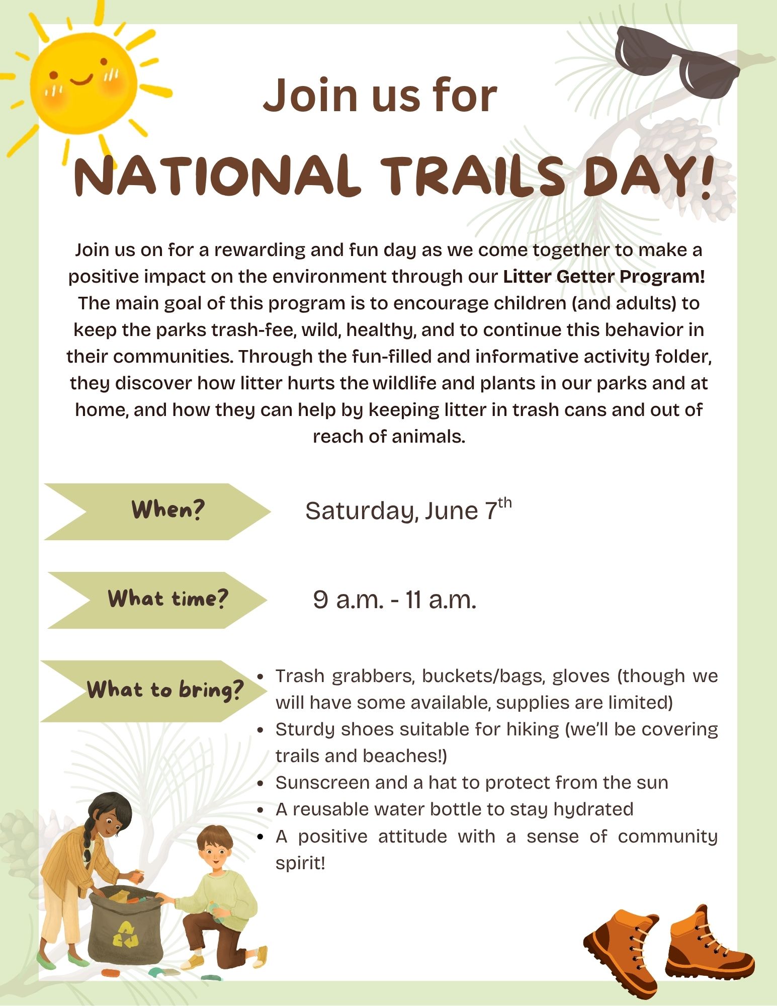 national trails day information flyer